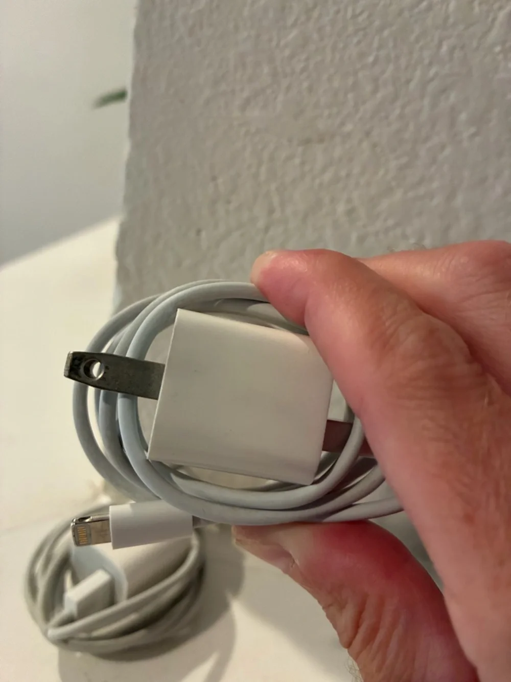 Apple A1385 Genuine White Lightning USB Wall Charger with Cable - 2 Pack